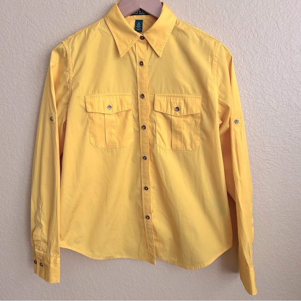 Lauren Ralph Lauren Long Sleeve Roll Tab Button Up Shirt
